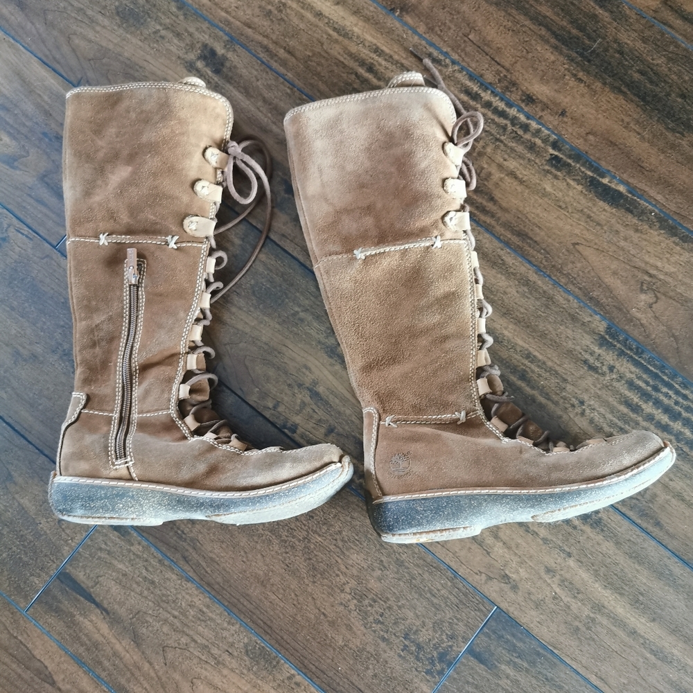 Timberland Tan Suede Lace Up Boots Size 5.5